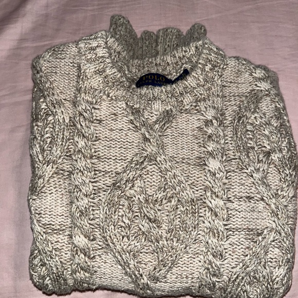 Polo by Ralph Lauren Gray Cable Knit Sweater - Picture 9 of 10